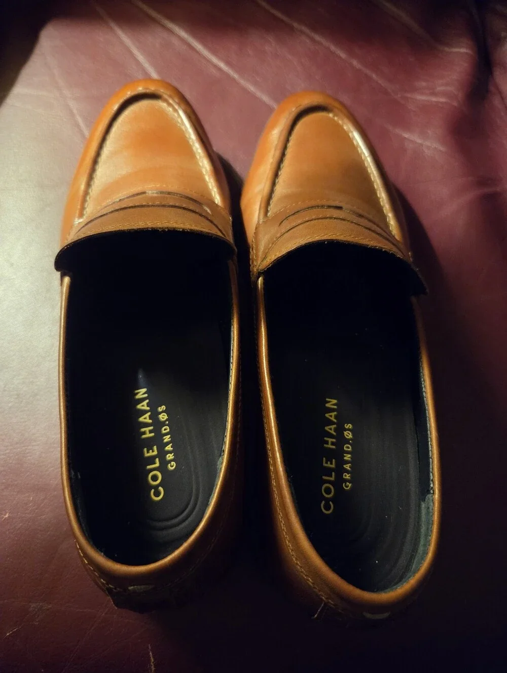 Cole Haan Jefferson Grand Penny Loafers Mens 10.5 British Tan Shoes Lightly Used
